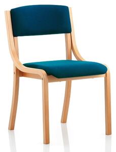 Charles Office Chair In Kingfisher And Wooden Frame