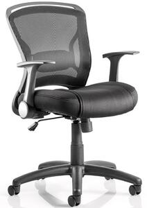 Mendes Contemporary Office Chair In Black With Castors