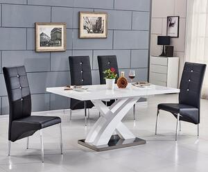 Axara Small Extending White Dining Table 4 Vesta Black Chairs