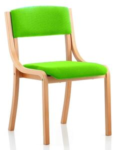 Charles Office Chair In Green And Wooden Frame