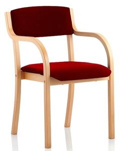 Charles Office Chair In Chilli And Wooden Frame With Arms