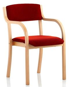 Charles Office Chair In Cherry And Wooden Frame With Arms