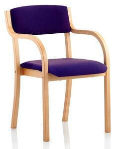 Charles Office Chair In Purple And Wooden Frame With Arms