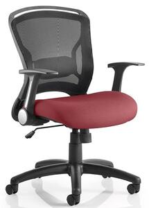 Mendes Contemporary Office Chair In Chilli With Castors