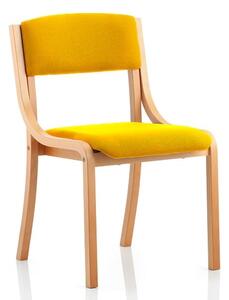 Charles Office Chair In Yellow And Wooden Frame