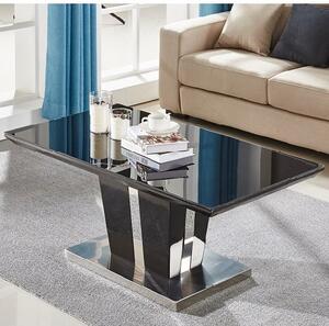 Memphis High Gloss Coffee Table In Black With Glass Top