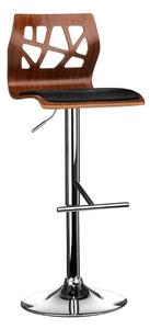 Ivana Bar Stool In Walnut And Black PU Seat With Chrome Base