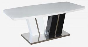 Harlem Glass Top Coffee Table In White And Black High Gloss Base