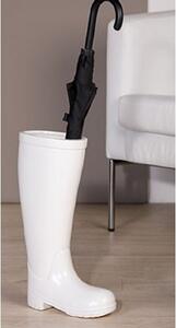 Stiefel Rain Boot Ceramic Umbrella Stand In White