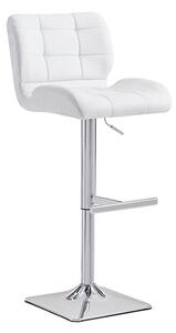 Candid Faux Leather Bar Stool In White With Chrome Base