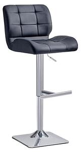 Candid Faux Leather Bar Stool In Black With Chrome Base