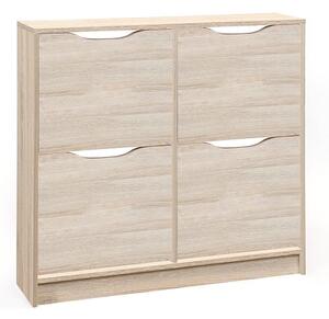 Crick Wooden Shoe Storage Cabinet In Sonoma Oak With 4 Doors