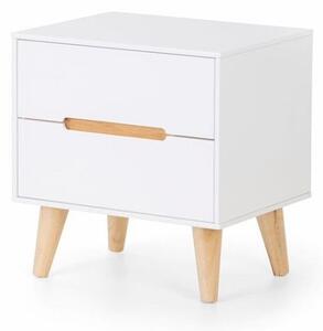 Abrina Bedside Cabinet In Matt White And Oak