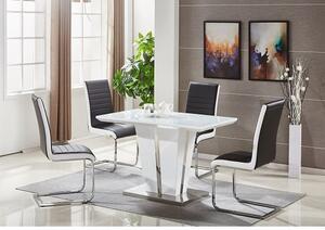 Memphis Small White Gloss Dining Table 4 Symphony Black Chairs