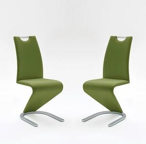 Amado Dining Chair In Olive Faux Leather In A Pair