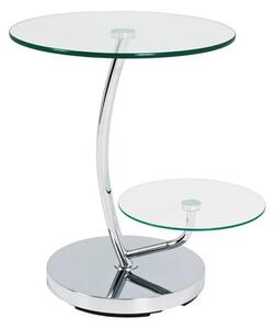 Barca End Table In Clear Glass Tops With Chrome Base