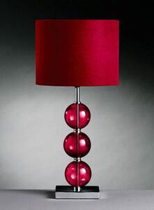 Miscona Red Fabric Shade Table Lamp With Chrome Base