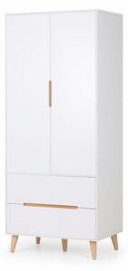 Abrina Wooden Wardrobe In Matt White And Oak