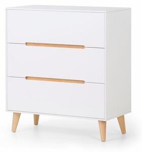 Abrina Chest Of Drawers In Matt White And Oak