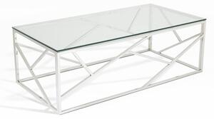 Betty Glass Coffee Table With Polished Stainless Steel Base