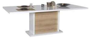 Metz Extendable Dining Table In White Gloss Oak With Lighting