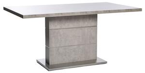 Prestina Dining Table In Concrete Effect And Brushed Steel Base