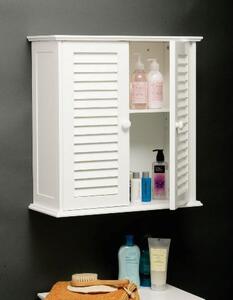 Double White Bathroom Wall Cabinet