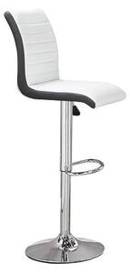 Ritz Faux Leather Bar Stool In White And Black With Chrome Base