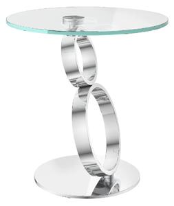 Oldham Glass Top Side Table With Chrome Base