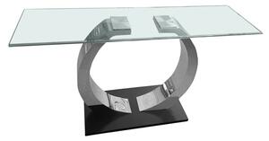 Payne Clear Glass Console Table With Stainless Steel Base