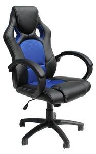 Dayton Faux Leather Gaming Chair In Black And Blue