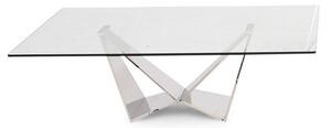 Feering Glass Coffee Table In Clear With Stainless Steel Base