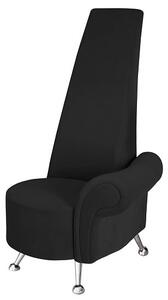 Avalon Left Mini Potenza Chair In Black Fabric And Chrome Legs