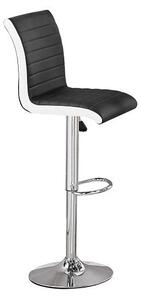 Ritz Faux Leather Bar Stool In Black And White With Chrome Base