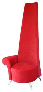 Adalyn Right Handed Potenza Chair In Red Fabric With Chrome Legs