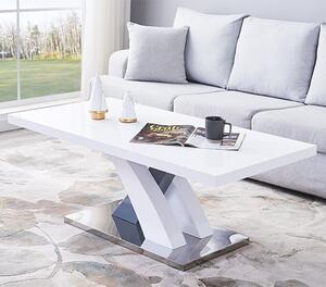 Axara Rectangular High Gloss Coffee Table In White And Grey