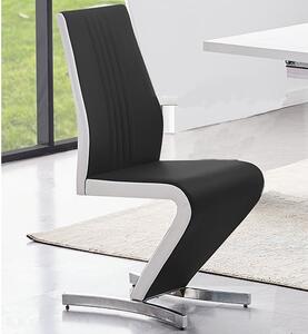 Gia Faux Leather Dining Chair In Black And White