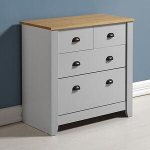 Ladkro Chest Of Drawers In Grey And Oak With 4 Drawers