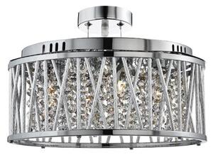 Elise Chrome 5 Light Fitting With Crystal Button Drops