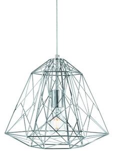 Albion Ceiling Pendant Light In Chrome Geometric Cage Frame