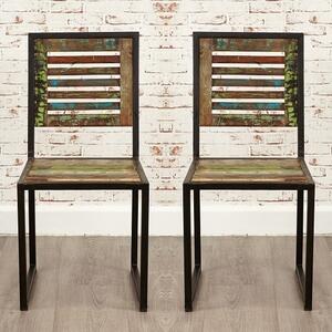 London Urban Chic Wooden Dining Chair In A Pair