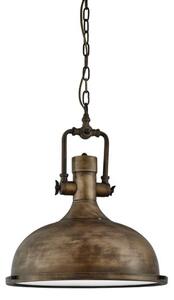 Mars Industrial Black Gold Pendant Light With Frosted Diffuser