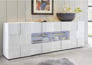 Aleta Modern Sideboard Large In White High Gloss With LED