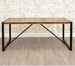 London Urban Chic Wooden Dining Table With Steel Base