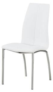 Opal Faux Leather Dining Chair In White With Chrome Legs