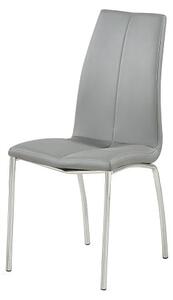 Opal Faux Leather Dining Chair In Grey With Chrome Legs