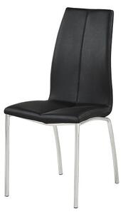 Opal Faux Leather Dining Chair In Black With Chrome Legs