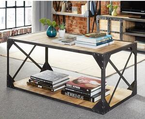 Romarin Coffee Table In Reclaimed Wood And Metal Frame