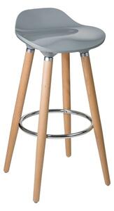 Adoni Bar Stool In Natural Beech Wooden Legs In Grey Frame