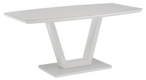 Samson Rectangular Glass Top High Gloss Dining Table In White